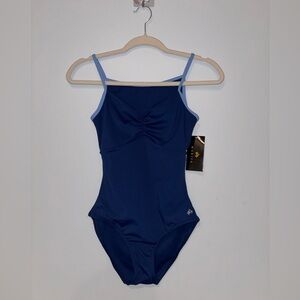 NWT Mariia Crown Girls Pinch Top Blue Leotard